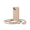 Husa iPhone 13, Icon Chain cu Snur, Bej